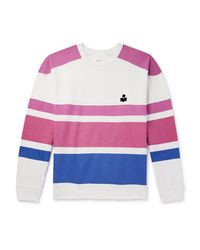 Isabel Marant - Logo-flocked Striped Cotton-blend Jersey Sweatshirt - Lyst