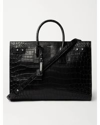 Saint Laurent - Croc-effect Leather Tote Bag - Lyst