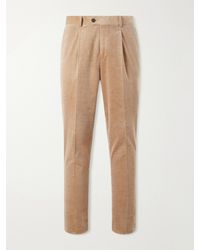 Brunello Cucinelli - Straight-Leg Pleated Cotton-Blend Corduroy Trousers - Lyst