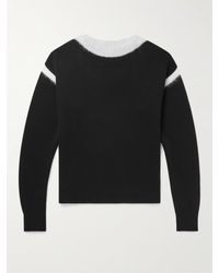 Saint Laurent - Two-tone Wool-blend Sweater - Lyst