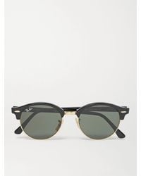 Ray-Ban - Clubmaster Round-frame Acetate And Gold-tone Sunglasses - Lyst