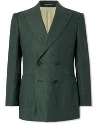 Richard James - Double-breasted Linen Suit Jacket - Lyst