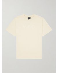 A.P.C. - Standard Grand Vpc Logo-Flocked Organic Cotton-Jersey T-Shirt - Lyst
