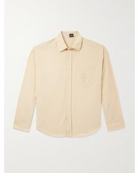 Loewe - Paula's Ibiza Logo-Embroidered Crinkled Cotton-Blend Shirt - Lyst