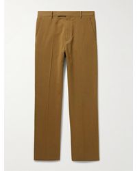 The Row - Elijah Straight-leg Cotton And Silk-blend Trousers - Lyst