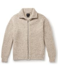 Howlin' - Loose Ends Ribbed Donegal Wool Zip-up Cardigan - Lyst