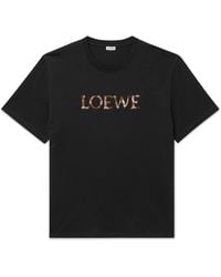 Loewe - Logo-Embroidered Cotton-Jersey T-Shirt - Lyst