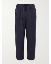Kaptain Sunshine - Straight-leg Silk-gabardine Drawstring Trousers - Lyst