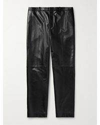 Saint Laurent - Straight-leg Panelled Leather Trousers - Lyst