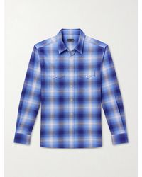 Tom Ford - Slim-fit Checked Cotton-flannel Shirt - Lyst