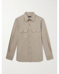 Tom Ford - Garment-Dyed Cotton-Moleskin Shirt - Lyst