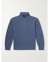 JW Anderson - Ribbed Wool And Cotton-Blend Half-Zip Turtleneck Sweater - Lyst