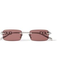 Gucci - Rectangular-Frame Rimless-Tone Sunglasses - Lyst