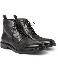Paul Smith Jarman Cap-toe Leather Boots - Black