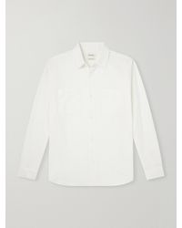 FRAME - Logo-Embroidered Cotton, Linen And Ramie-Blend Shirt - Lyst