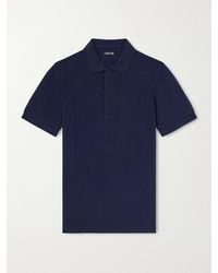 Tom Ford - Slim-fit Lyocell And Cotton-blend Piqué Polo Shirt - Lyst