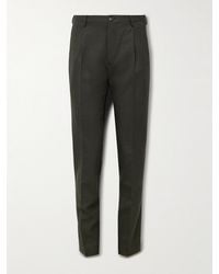 Incotex - Tapered Pleated Virgin Wool-Blend Suit Trousers - Lyst