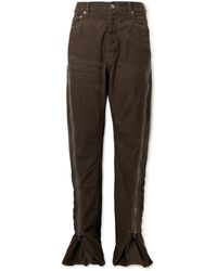 Rick Owens - Bolan Banana Slim-fit Flared Zip-embellished Cotton-corduroy Trousers - Lyst