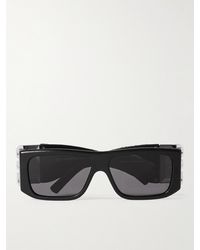 Givenchy - 4G Sonnenbrille mit eckigem Rahmen aus Azetat und Leder mit silberfarbenen Details - Lyst