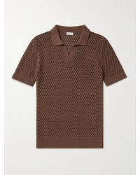 Sunspel - Crochet-knit Cotton Polo Shirt - Lyst