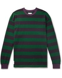 WTAPS - Logo-appliquéd Striped Cotton-jersey T-shirt - Lyst