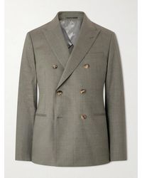 MR P. - Double-breasted Wool And Linen-blend Suit Jacket - Lyst