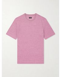 ZEGNA - Knitted Linen T-Shirt - Lyst