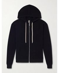 Rick Owens - Ribbed Virgin Wool Zip-up Hoodie - Lyst