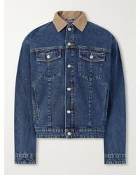 NN07 - Roy 1847 Organic Corduroy-Trimmed Denim Jacket - Lyst
