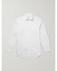 Etro - Slim-Fit Logo-Embroidered Linen Shirt - Lyst