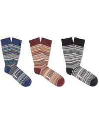 Missoni - Three-pack Striped Cotton-blend Socks - Lyst