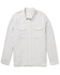 Visvim - Lumber Striped Wool And Linen-Blend Twill Shirt - Lyst