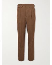 dunhill - Straight-Leg Pleated Linen Suit Trousers - Lyst