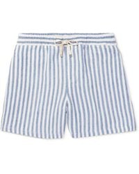 Loro Piana - Bermuda Bay Straight-Leg Striped Linen Drawstring Shorts - Lyst