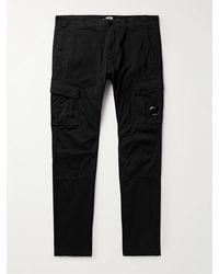 C.P. Company - Pantaloni cargo slim-fit in misto cotone con logo applicato - Lyst