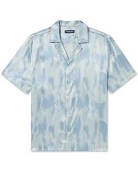 Frescobol Carioca - Roberto Camp-collar Printed Silk-satin Shirt - Lyst