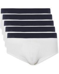 Hamilton and Hare Five-pack Stretch-cotton Jersey Briefs - White