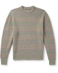 Nudie Jeans - Gurra Striped Ribbed Wool Sweater - Lyst