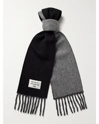 Acne Studios - Volly Colour-Block Fringed Logo-Appliquéd Alpaca-Blend Scarf - Lyst