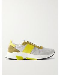 Tom Ford - Jagga Leather-trimmed Suede And Mesh Sneakers - Lyst