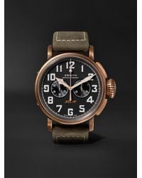 Zenith Pilot Type 20 Extra Special Automatic Chronograph 45mm Bronze And Nubuck Watch, Ref. No. 29.2430.4069/21.c800 - Black