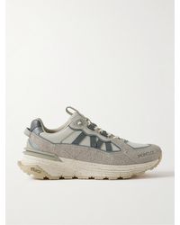 Moncler - Sneakers in pelle traforata con finiture in camoscio Lite Runner - Lyst