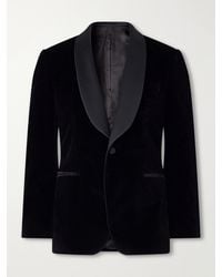 Canali - Shawl-Collar Satin-Trimmed Cotton-Velvet Tuxedo Jacket - Lyst