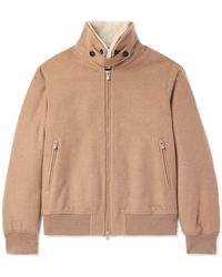 Brunello Cucinelli - Faux Shearling-Trimmed Cashmere Bomber Jacket - Lyst