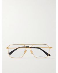 Bottega Veneta - Aviator-Style-Tone Optical Glasses - Lyst