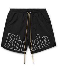 Rhude - Straight-leg Logo-print Nylon Drawstring Shorts - Lyst