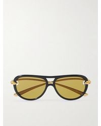 Bottega Veneta - Aviator-style Acetate Sunglasses - Lyst