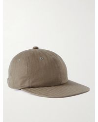 Beams Plus - Leather-Trimmed Herringbone Cotton Cap - Lyst