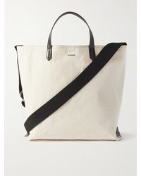 Jil Sander - Leather-trimmed Canvas Tote Bag - Lyst