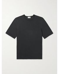 Saint Laurent - Logo-Embroidered Cotton-Jersey T-Shirt - Lyst